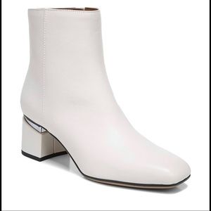 Franco Sarto Marquee Ivory White Leather Ankle Boots